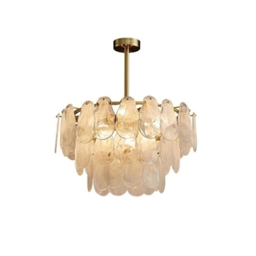 LOVEDIMA Gold Dining Room Chandelier with Cloud Glass