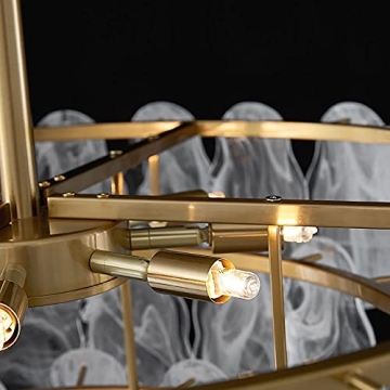 LOVEDIMA Gold Dining Room Chandelier with Cloud Glass