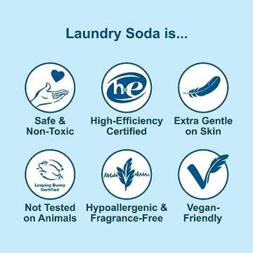Nellie's Laundry Soda - Concentrated Laundry Detergent Powder - 50 Load Pouch - Gentle on Skin and Environment - Fragrance-Free