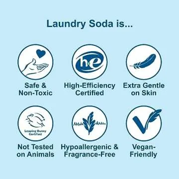 Nellie's Laundry Soda - Concentrated Laundry Detergent Powder - 50 Load Pouch - Gentle on Skin and Environment - Fragrance-Free