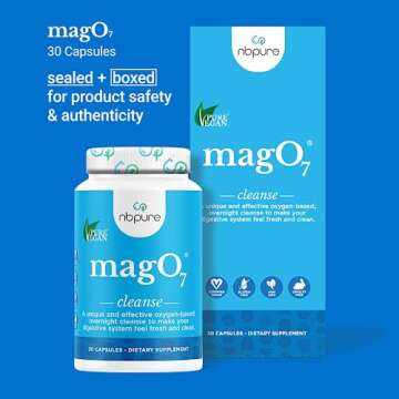 nbpure MagO7 - Natural Colon Cleanse & Detox - Occasional Constipation Relief, Stool Softening, & Bl...