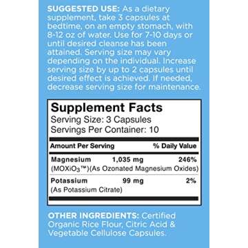 nbpure MagO7 - Natural Colon Cleanse & Detox - Occasional Constipation Relief, Stool Softening, & Bloating Support for Men & Women - Ozonated Magnesium Oxide, 30 Capsules