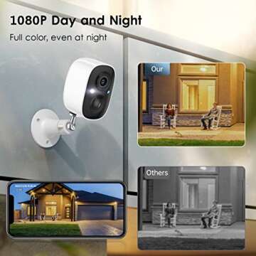 Security Camera Wireless Outdoor, 2-Way Talk Battery Powered Wi-Fi Cameras for Outside and Indoor 10...