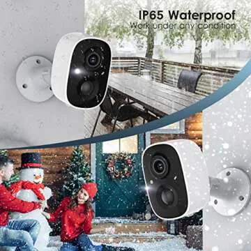 Security Camera Wireless Outdoor, 2-Way Talk Battery Powered Wi-Fi Cameras for Outside and Indoor 1080P Night Vision AI Motion Detection Spotlight Siren Alarm IP65 Weatherproof