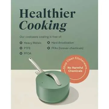 Caraway Nonstick Ceramic Sauce Pan with Lid (3 qt) - Non Toxic, PTFE & PFOA Free - Oven Safe & Compatible with All Stovetops (Gas, Electric & Induction) - Navy