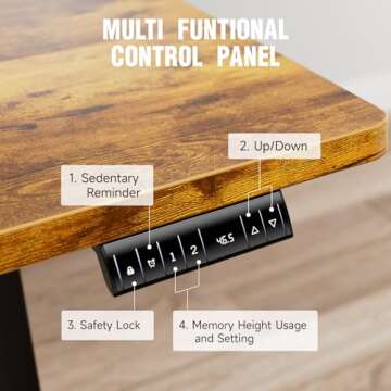 Veken 47.2 Inch Electric Standing Desk, Adjustable & Stylish