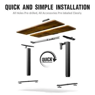 Veken 47.2 Inch Electric Standing Desk, Adjustable & Stylish