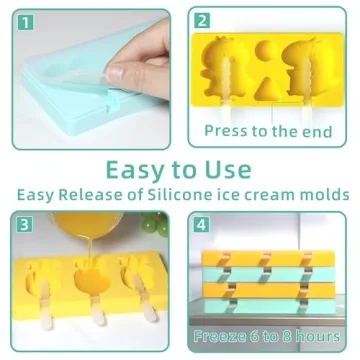 Kids Cartoon Popsicle Molds Fun Shapes 4 Pack