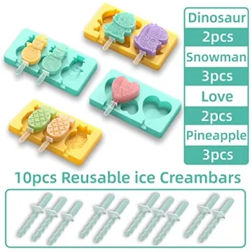 Kids Cartoon Popsicle Molds Fun Shapes 4 Pack