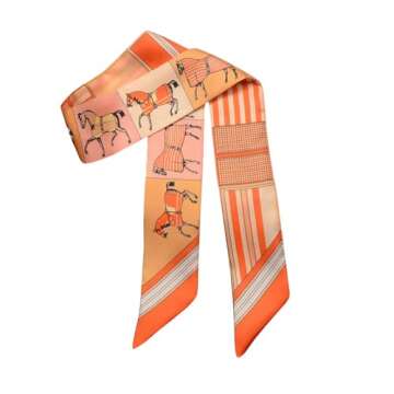 JERLA 100% Mulberry silk Scarf Head Hair Ribbon Handbag Handle wrap Tie Bundle Scarf Neckerchief Sca...