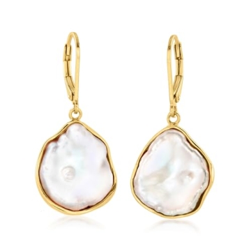 Ross-Simons Stunning Cultured Baroque Keshi Pearl Drop Earrings in 18kt Gold