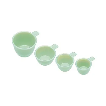 KitchenCraft Jade Green Milk Glass Measuring Cup Set