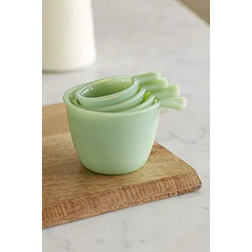 KitchenCraft Jade Green Milk Glass Measuring Cup Set
