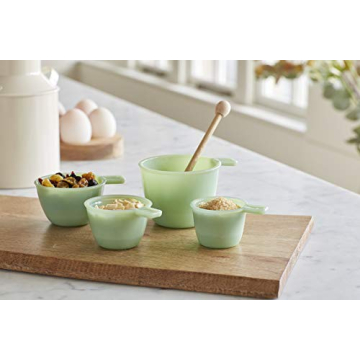 KitchenCraft Jade Green Milk Glass Measuring Cup Set