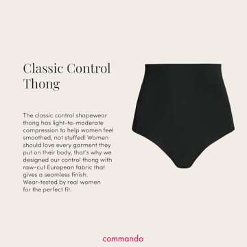 Commando Women's Classic Control Thong CC101 for Comfort
