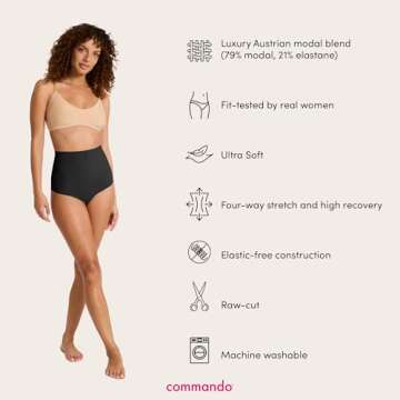 Commando Women's Classic Control Thong CC101 for Comfort