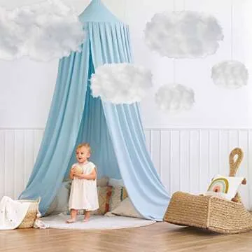 Artificial Cloud Props, Imitation 3D Cloud for Ceiling Hanging Decorations, Fake Cloud Shape Ornaments for Room Wedding Party Stage Show Decor (6 Pieces,5 Size)