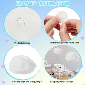 Artificial Cloud Props, Imitation 3D Cloud for Ceiling Hanging Decorations, Fake Cloud Shape Ornaments for Room Wedding Party Stage Show Decor (6 Pieces,5 Size)