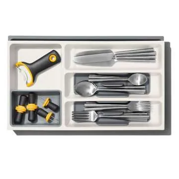 OXO Good Grips Kitchen Drawer, Expandable Utensil Organizer, White