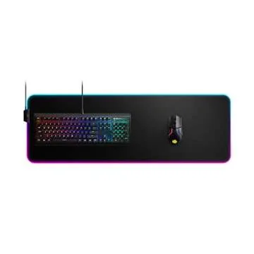 SteelSeries Gaming Mouse Pad 2 Zone RGB Illumination 9cm x 30cm x 0.4cm QcK Prism Cloth XL Black
