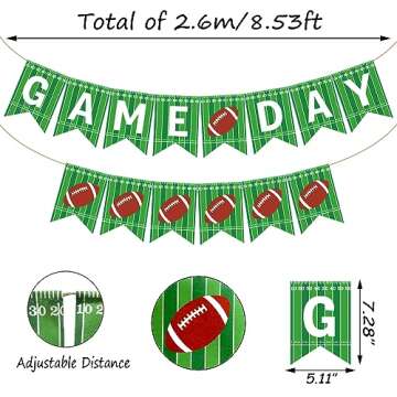 Doumeny 2Pcs Green Football Game Day Banner American Football Burlap Banner Sports Party Banner Foot...
