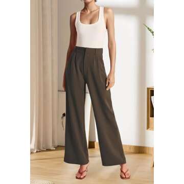 Sarin Mathews High Waisted Wide Leg Pants for Women Business Casual Dress Pant Palazzo Long Work Tro...