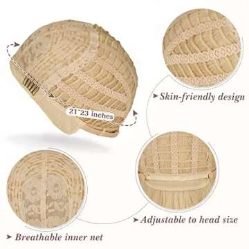 BARSDAR Blonde Wavy Wig With Bangs - Perfect For Cosplay