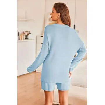 Ekouaer Women's Cozy Knit Pajama Set - Stylish & Comfortable
