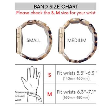 Heesch Blonde Tortoise Band Compatiable with Apple Watch Strecthy Band for Woman 38mm 41mm Fashion R...