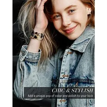 Heesch Blonde Tortoise Band Compatiable with Apple Watch Strecthy Band for Woman 38mm 41mm Fashion Resin Strap for iWatch 7,SE,6,5,4 40mm Wristband