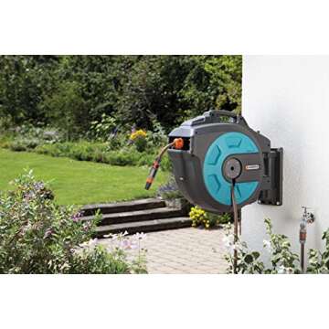 GARDENA Retractable Hose Reel 82-Feet With Convenient Hose Guide