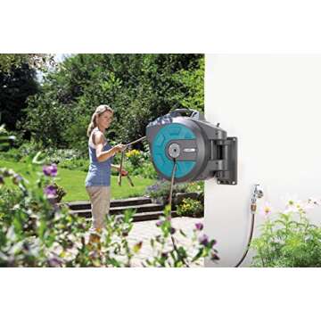 GARDENA Retractable Hose Reel 82-Feet With Convenient Hose Guide