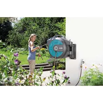GARDENA Retractable Hose Reel 82-Feet With Convenient Hose Guide