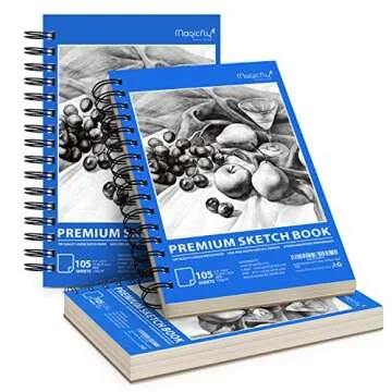 Sketch Books, Magicfly 3 Pack (5.5X8.5 inches, 105 Sheets Each) Spiral Bound Sketch Pads, Acid Free Drawing Pads for Kids, Adults, Artists Sketching Drawing, Notebooks