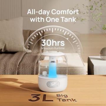 Dreo Bedroom Humidifiers with 30Hr Runtime & Sensor