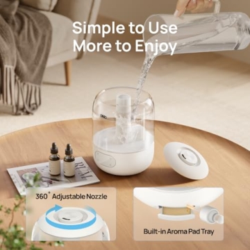 Dreo Bedroom Humidifiers with 30Hr Runtime & Sensor