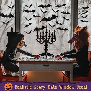 120PCS Bats Wall Decor for Spooky Halloween Theme