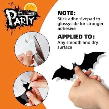 120PCS Bats Wall Decor for Spooky Halloween Theme