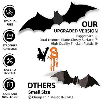 120PCS Bats Wall Decor for Spooky Halloween Theme