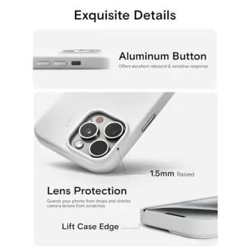 MOFT Designed for iPhone 14 Pro Case, MOVAS Vegan Leather Soft & Smooth & Anti-Scratch Protective Phone Case, Compatible with MagSafe, Fine Fiber Lining, Lifted Camera Ring, Misty Cove