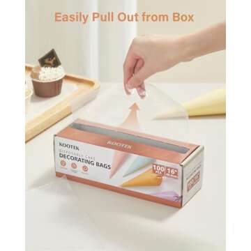 Kootek 16" Disposable Piping Bags for Easy Decorating