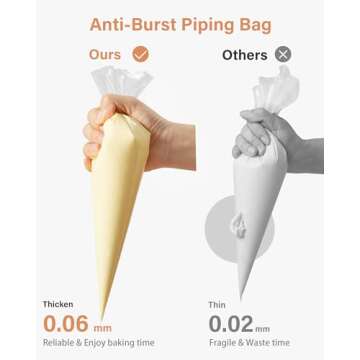 Kootek 16" Disposable Piping Bags for Easy Decorating