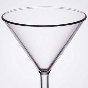 G.E.T. SW-1407-1-SAN-CL-EC Heavy-Duty Shatteproof Plastic Martini Glasses, 10 Ounce, Clear (Set of 4)