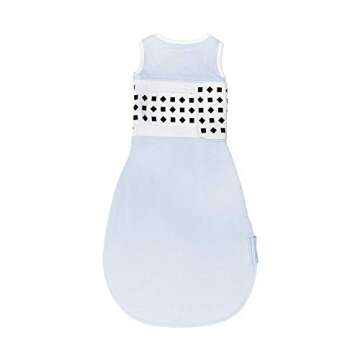 Nanit Breathing Wear Sleeping Bag – 100% Cotton Baby Sleep Sack - Works with Nanit Pro Baby Monitor to Track Breathing Motion Sensor-Free, Real-Time Alerts, Size Medium, 6-12 Months, Powder Blue