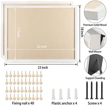 Miratino 23x18 Bulletin Board Set with 40 Pushpins
