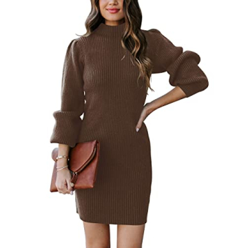 ANRABESS Women Stretch Bodycon Sweater Dress Fall Fashion