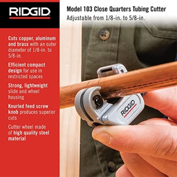 RIDGID 32975 Model 103 Tubing Cutter for Tight Spaces