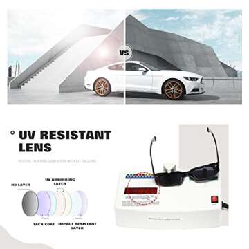 MASDUN Y2k Sunglasses Women and Men Square Trendy Show shades Retro fashion vogue UV Protection sunglasses (Black)