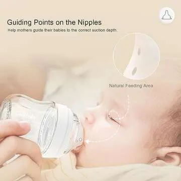 Gulicola Glass Baby Bottle Set for Breastfed Babies