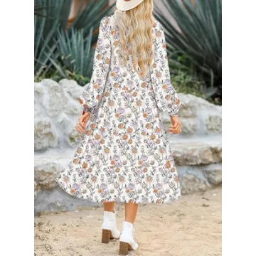 Plus Size Bohemian Midi Dress for Women by Dokotoo